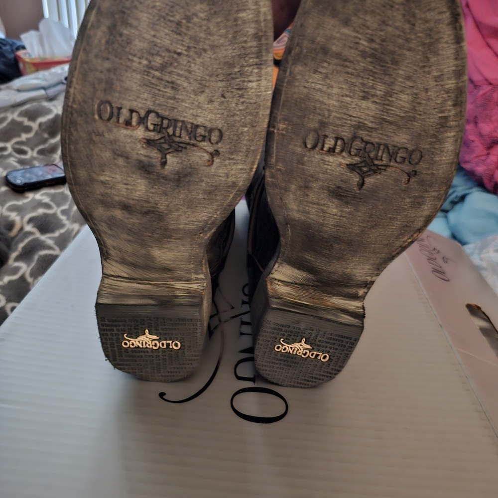Old Gringo Distressed Brown Leather Biker Boots - Picture 5 of 7